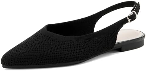Amazon.com | WONDERWAY Women Slingback Flats Tweed Pointed Toe