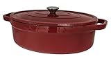 Useful UH-CI35 7 Quart Cast Iron Enamel Oval Covered Dutch Oven Casserole With Lid
