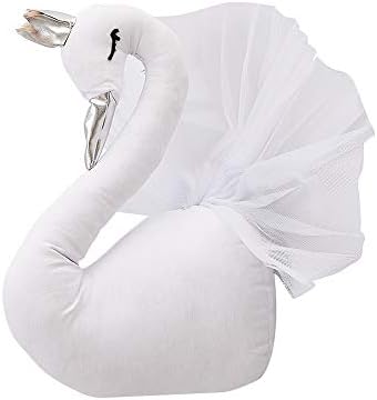 Swan Wall 3D Object Animal Decoration Child Bedroom Swan Birthday Party Decorations Ornament Girl Birthday Gift (White)