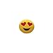 LI&HI 32cm Emoji Smiley Emoticon Yellow Round Cushion Pillow Stuffed Plush Soft Toy (Heart-eyes)