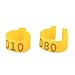 Leg Bands Rings for Poultry Chickens Ducks Goose 6 Colors 100PCS/Bag 16MM 001-100 Numbered Plastic (yellow)