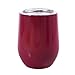 Chige Stainless Steel Wine Tumbler, 9 oz Stemless Wine Glasses with Lid, Vacuum Double-Insulated Heat Preservation Cup for Red Wine, Cocktail, Liqueurs and Nonalcoholic Beverages (Rose red, 9 OZ)