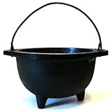 Cast Iron Cauldron w/handle, ideal for smudging, incense burning, ritual purpose, decoration, candle holder, etc. (6"Diameter