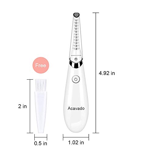 Heated Eyelash Curler, Acavado Electric Eyelash Curler Electronic Eye Lashes Curling Comb Quick Heating Long Lasting USB Rechargeable Natural - Thumbnail 2
