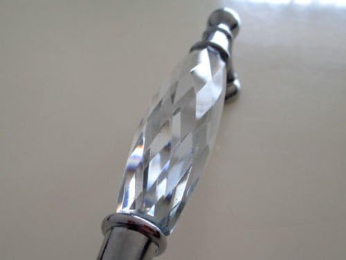 Silver Clear Glass Door Pull Handle Knob Dresser Drawer Handles Cabinet Cabinet Hardware Door (5" (128mm))
