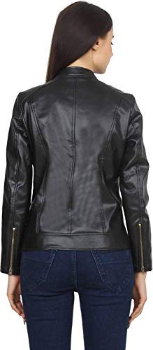 nibha creations latest fashion black faux leather jacket for women and girls