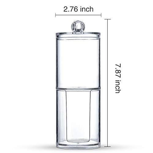 SheeChung Qtip Holder Dispenser Set Apothecary Jars Bathroom Clear