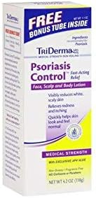 TriDerma MD Psoriasis Control Face Scalp & Body Lotion (4.2 oz) with Bonus Tube (1.1 oz)