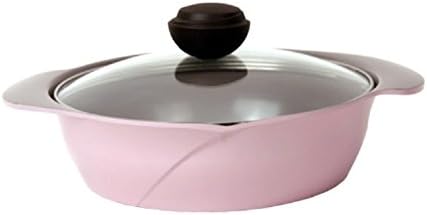 Cheftopf Larose Premium Pot, Specialty Nonstick Dishwasher Safe,Pot with Glass Lid Cookware, 24cm. Pink