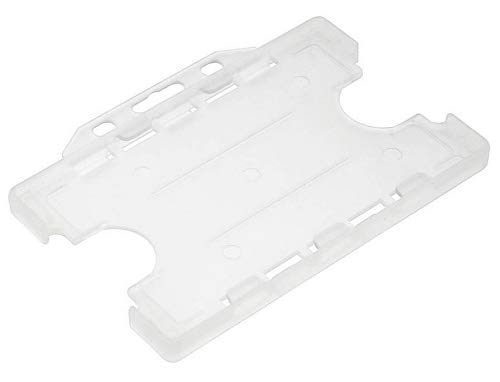 Identity-Plus: Clear / Opaque Open Faced Dual Double Sided Landscape ID Card Holder (100)