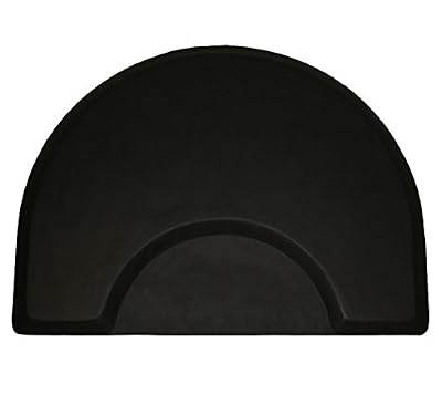 LCL Beauty 1" Thick Professional Half-Round Waterproof Anti-Fatigue Barber Salon Floor Mat