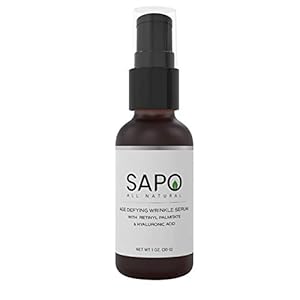Sapo All Natural Wrinkle Serum with Hyaluronic Acid, Retinol (Vitamin A) and Vitamin C – Hydrate, Moisturize & Remove…