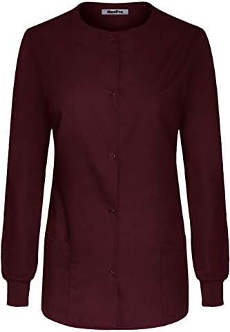 MedPro Women's Snap Front Front Patch Pocket Medical Uniform Scrub Warm Up Jacket