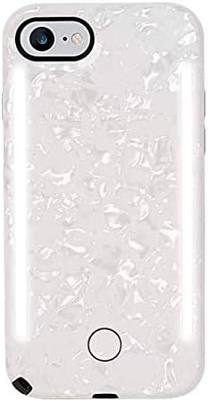 LuMee Duo Phone Case, Pearl White | Front & Back LED Lighting, Variable Dimmer | Shock Absorption, Bumper Case, Selfie Phone Case | iPhone 8 / iPhone 7 / iPhone 6s / iPhone 6