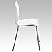 Flash Furniture Hercules Series Modern Plastic Stacking Event/Waiting Room Chairs, Ergonomic Lobby Chairs with Contoured Seats, Set of 5, White/Silver