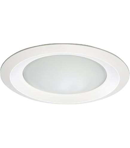 Halo 4055WH Glasscheibe 10,2 Cm Mit Weißem Kunststoffring – Flach, Prismatisch, Für Deckenleuchten
