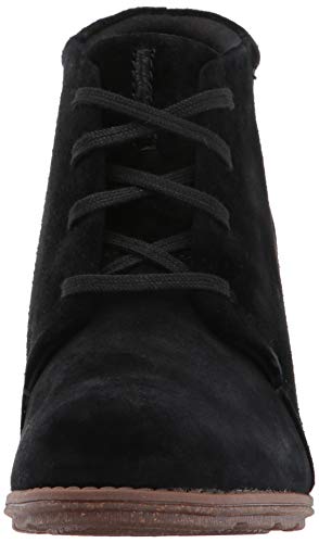 CLARK'S Women's Sashlin Sue Fashion Boot, Black Suede/Leather Combo, 100 W US