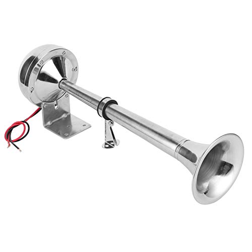 12v Marine Boat Horn,Air Horn Large Size Single Trumpet Grade 304 Stainless Steel Deck for Ship Truck RV Tra single trumpet horn lkw hupe loud truck 500db 12 volt marine bootsho