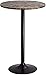 Bistro Pub Table Round Bar Height Cocktail Metal Base MDF Top Obsidian Table with Black Faux Marble Leg 23.8-Inch Top 39.5-Inch Height