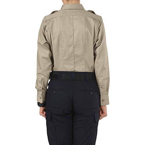 5.11 Women's Twill PDU Class-B Long Sleeve Tactical Shirt, Style 62065, Silver Tan, L Regular