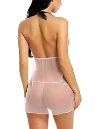 Avidlove Lencería para dama Encaje Babydoll Correa Chemise Halter Negligee