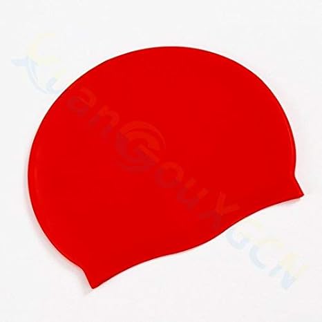 red swimming hat