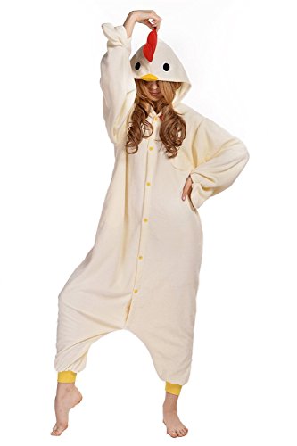 BELIFECOS Unisex Adult Pajamas Plush One Piece Cosplay Animal Costume Chicken