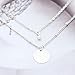 Tgirls Boho Layered Bar Pendant with Sequin Necklace for Women and Girls XL-54 (Silver)