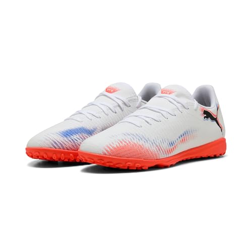 Unisex Future 8 Play TT Fußballschuh, Weiß/Schwarz-leuchtendes Rot, Größe 40, Puma Weiß, Puma Schwarz, leuchtendes Rot, 40.5 EU