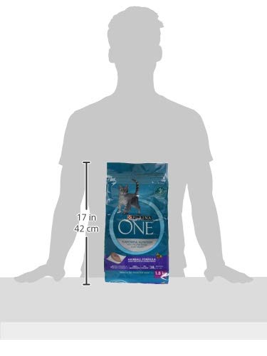 Purina ONE +Plus Dry Cat Food, Hairball Formula Chicken - 1.8 kg Bag