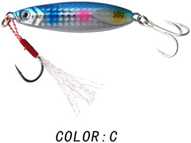 Donad 20g/30g/40g Metal Jigging lure Artificial Hard Bait Saltwater Fishing lure Slow Pitch Casting luminous Jig with Treble Fishing Bait