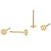 Wild Moonstone Tiny Flat Circle Disc Stud Earrings - 14k Yellow Gold Filled - 3mm