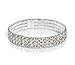 NYBK 7'' Bridal Rhinestone Stretch Bracelet Silver Tone - Ideal for Wedding, Prom, Party or Pageant