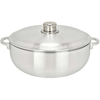ALUMINUM CALDERO STOCK POT by Chef Pro, Aluminum, Superior Cooking Performance for Even Heat Distribution, Perfect For Serving Large and Small Groups, Riveted Handles, Commercial Grade (7.4 Quart)