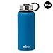MIRA 32 oz Insulated Water Bottle - Stainless Steel Sports Flask with 2 Lids (Straw & Handle) - Cold Drink Thermos - Hawaiian Blue