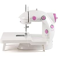 Mini Sewing Machine for Beginner with Extension Table, Portable Sewing Machine Small Double Threads and Two Speed Multi…