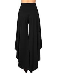 BaiShengGT pantalones de palazzo con pierna ancha y capas para dama, pantalones de cintura alta Palazzo con piernas anchas