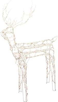 Animated 3 D Wire Standing Buck Reindeer Lighted And Moving
