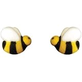 Oasis Supply, Bees Cakes Decoration - Bumble Bee Shaped Edible Hard Sugar Decorations, 16 pcs