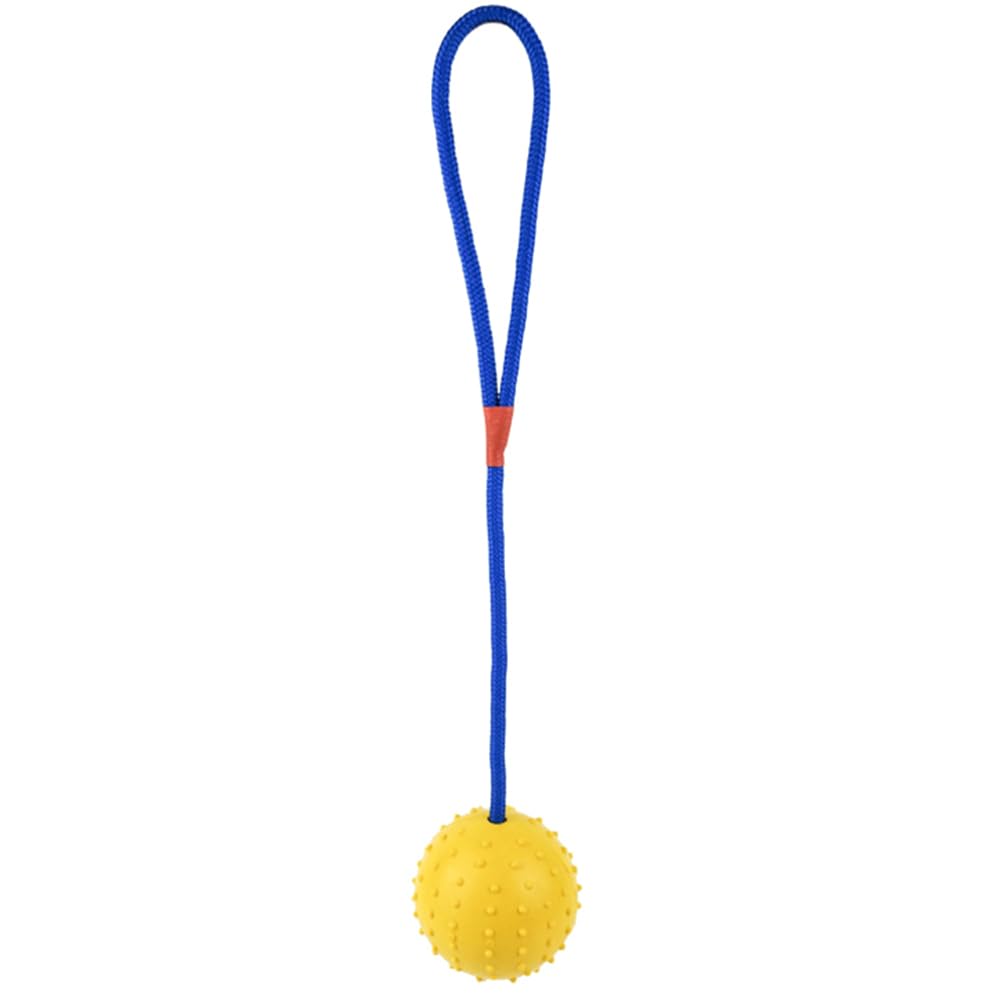 ABOOFAN Dog Ball on Rope Rubber Ball Chew Toys for Small Medium Large Dog Fetching, Catching, Throwing and Tugging