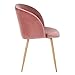 EGGREE Mid-Century Modern Accent Living Room Chair Upholstered Velvet Armchair Kitchen Dining Chair with Solid Steel Leg for Living Room Bedroom Reception Room Accent Furniture,Rose Pink