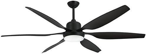 TroposAir Titan Oil Rubbed Bronze Industrial Ceiling Fan with 66-Inch Contoured ABS Blades, Integrated Light and Remote