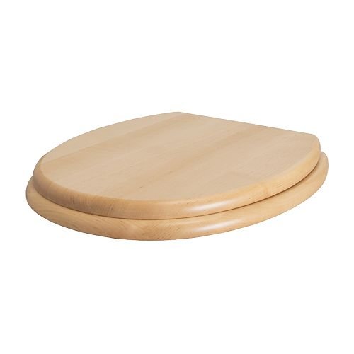 Luxury Birch Wood Toilet Seat (Length 43 cm Width 37.5 cm Height 6