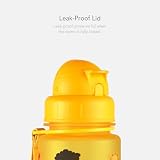 LittleLife 400ml Water Bottle Yellow Safari with Easy-Access Lid and Straw view 2