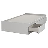 South Shore Vito Twin Mates Bed with 3 Drawers, Twin 39-inch, Soft Gray