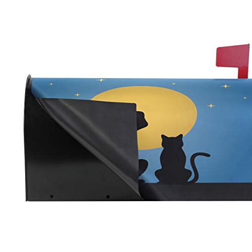 CUTEXL Magnetic Mailbox Covers Animal Cat Dog Moon Mailbox Letter Post Box Cover Wrap Garden Yard Home Decor Standard Size 20.7"x18.03" - Thumbnail 3