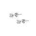 Sterling Silver Cubic Zirconia 2mm Tiny Round Unisex Tiny Stud Earrings, 3 Metal Color Options