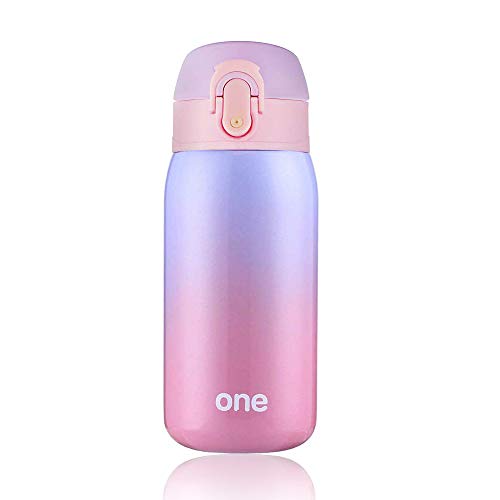 Kids Water Bottle Thermoses Rainbow Water Bottle Cup Metal Stainless Steel Vacuum Insulated Water Flask for School Kids Girls Lunch Box Leak Proof BPA Free No Straw - 11oz - Thumbnail 7