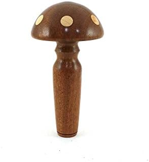 Darning Mushroom made from Sapele with six Maple inlays - Sewing Bobbin - Woodturning - Hand turned on lathe - Darning egg