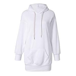 Xmiral Dames sweatshirt mode katoen effen kleding hoodies trekkoord pullover mantel lange hoody